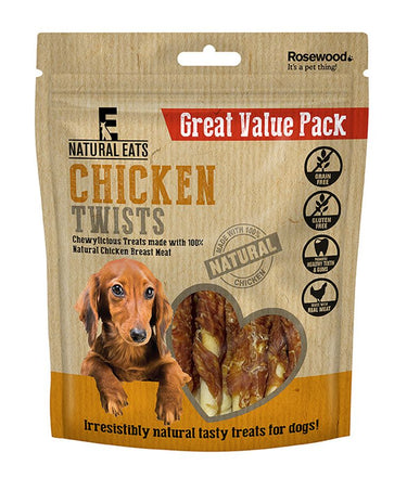 Rosewood Natural Eats Chicken Twists Dog Treats 320g Value Pack - 320G